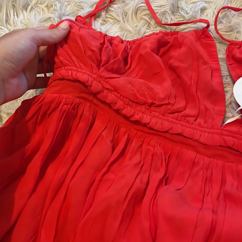 NWT Bright Red Triple Threads Ruffle Dress - Picture 4 of 6